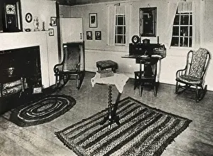 Edgar Allan 1809 1849 Prints: POE, Edgar Allan (1809-1849). Interior of Poe's cottage in Fordham