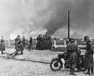 Poland Prints: Poland's Capital Warsaw under bombing by the German Luftwaffe