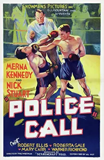 Barechested Prints: POLICE CALL, US poster art, 1933
