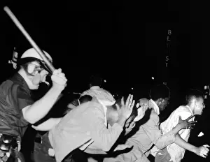 Police Prints: Police club demonstrators in Harlem on July 20