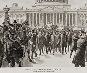 Police Prints: Police escorting General Jacob Coxey from the steps of the Capitol where he was speaking