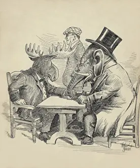 Drawings Prints: Political cartoon about the 1912 Presidential election by Barclay McKee