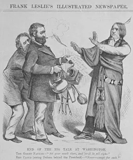Columbus Prints: Political cartoon, End of Big Talk at Washington, June 1875