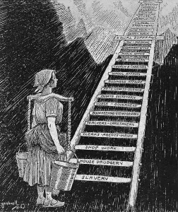 Social Movements Prints: Political cartoon entitled, THE SKY IS NOW HER LIMIT