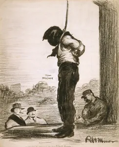 Executions Prints: Political cartoon showing Tom Mooney about to be executed by hanging