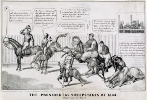 September Prints: Political race course - political cartoon about the Presidential election of 1836