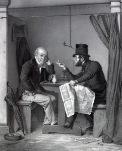 February Prints: Politics in an oyster-house, 1851