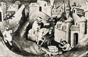 Polo, Marco (1254-1324). "Book of World Wonders", manuscript edition in French (14th c.). The city of Pekin. Gothic art. Miniature Painting. FRANCE. Paris