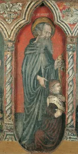 Polyptych of Madonna and Child with Saints, by Maestro di Col di Cugnan, 1410 - 1420 about, 15th Century, wood panel, - Italy, Veneto, Belluno, Col di Cugnan, Parish Church