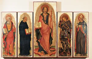 Five People Prints: Polyptych of St James (St James the Greater with St John the Evangelist and St Filippo Benizzi)