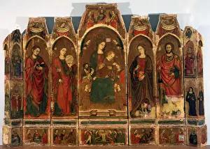 John The Baptist Prints: Polyptych with Virgin Enthroned with Saints