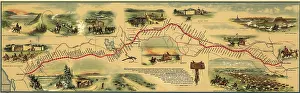 Pioneers Prints: Pony express route April 1860 - October 1861 was a system of mail delivery horse and rider relays between St
