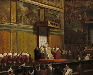 Ingres Prints: Pope Pius VII in the Sistine Chapel
