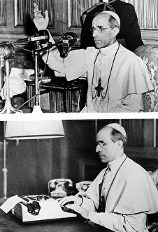 Typewriter Prints: POPE PIUS XII, 1954 First pontiff to use radio for mass communication
