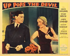 Lombard Prints: UP POPS THE DEVIL, US lobbycard, from left, Norman Foster, Carole Lombard, 1931