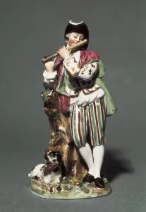 Viennese Prints: Porcelain of Vienna with flautist's figure (18th c)