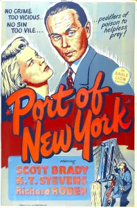 Stevens Prints: PORT OF NEW YORK, US poster, top from left: K.T. Stevens, Yul Brynner, 1949