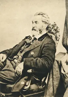 Whitman Prints: Portrait of American poet, Walt Whitman, seated facing left, c. 1860 (BSLOC_2018_4_49)