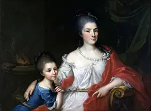 Elena Prints: Portrait of Bianca Ferrari Visconti with her daughter Elena, by German Artist, ca