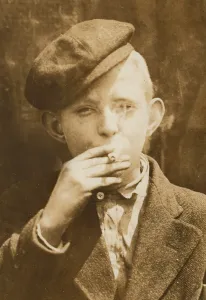 Images Dated 8th July 2008: Portrait of a boy smoking, original caption: A