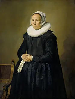 1630s Prints: Portrait of Feyntje van Steenkiste, by Frans Hals, 1635, Dutch painting, oil on canvas