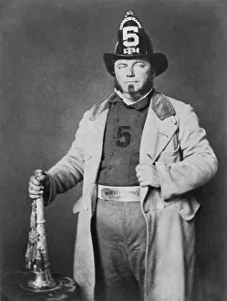 Coat Prints: Portrait of fireman from the Perseverance Hose Company wears a firemans uniform
