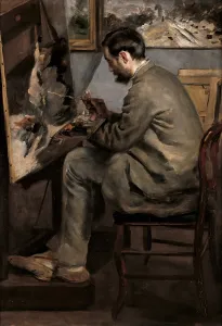 Palette Prints: Portrait of Frdric Bazille at the easel