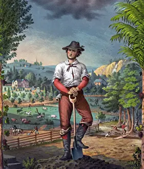 Advertisement Prints: Portrait of a Granger. Ad promoting the National Grange of the Patrons of Husbandry