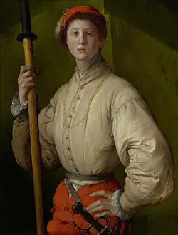 Florentine Prints: Portrait of a Halberdier, by Pontormo