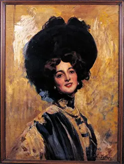 1905 Prints: Portrait of Lina Cavalieri, by Cesare Tallone