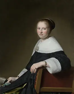 1650s Prints: Portrait of Maria van Strijp, by Johannes Verspronck, 1652, Dutch painting, oil on panel