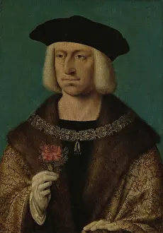 Long Prints: Portrait of Maximilian I, by workshop of Joos van Cleve