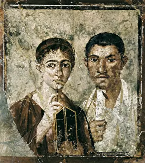 Pompeii Prints: Portrait of Paquius Proculus and his wife