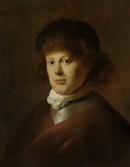 Painters Prints: Portrait of Rembrandt van Rijn, by Jan Lievens, c. 1628, Dutch painting, oil on panel