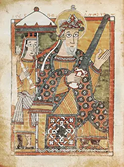 Ethiopia Prints: Portrait of Solomon. Picture of the Psalm Book from Mission Abbadie