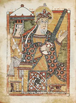 Ethiopia Prints: Portrait of Solomon. Picture of the Psalm Book from Mission Abbadie