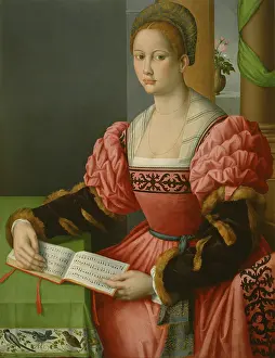 Florentine Prints: Portrait of a Woman with a Book of Music