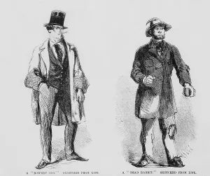 Nativists Prints: Portraits of members of the Bowery Boys gang (left) and the rival Dead Rabbits (right)
