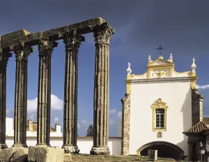 Portuguese Prints: PORTUGAL. VORA. Evora. Roman temple (2nd c)