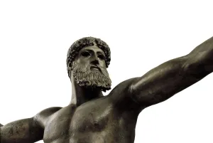 The Poseidon of Artemision. 460 BC. Classical Greek art. Sculpture on bronze. GREECE. Athens. National Museum of Archaeology. Proc: GREECE. EUBOEA