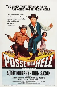 Murphy Prints: POSSE FROM HELL, US poster art, from left: Audie Murphy, John Saxon, Zohra Lampert, 1961