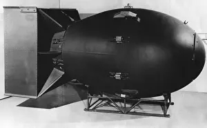 Model Prints: A post-war model of Fat Boy, the atomic bomb exploded over Nagasaki