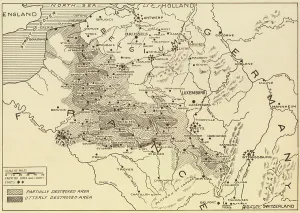 Belgium Prints: Post World War 1 map of the ruined regions of France in 1919. (BSLOC_2012_4_15)