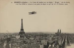 Postcard Prints: Postcard shows the Wright biplane flown by Charles