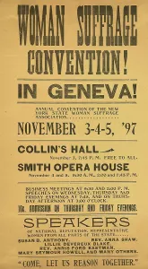 Conventions Prints: Poster advertising the 1897 New York State Woman Suffrage Convention
