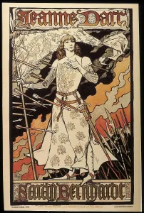 Bernhardt Prints: Poster announcing the performance of Joan of Arc by Sarah Bernhardt in the Renaissance Theater
