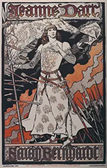 Sanctity Prints: Poster announcing the performance of Joan of Arc by Sarah Bernhardt in the Renaissance Theater