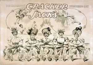 Vaudeville Prints: Poster for Bob Manchester's Cracker Jacks everything new vaudeville troupe as The 5 Embarrison Sisters