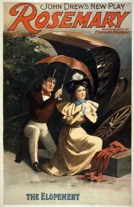 Drew Prints: Poster featuring the elopement scene from Charles Froman's 1896 play