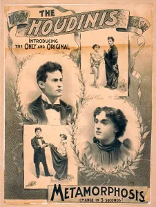 Houdini Prints: Poster featuring Harry Houdini and wife Bessie, c. 1895